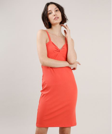Vestido-Feminino-Curto-Canelado-com-No-Alca-Fina-Coral-9700806-Coral_1