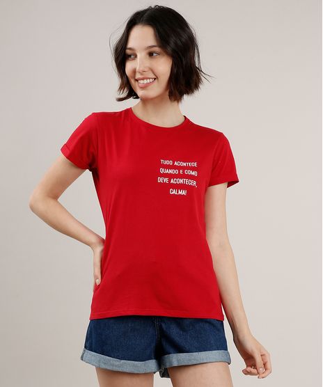 Blusa-Feminina--Calma---Manga-Curta-Decote-Redondo-Vermelha-9712520-Vermelho_1