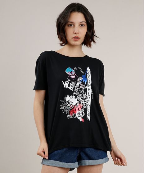 Blusa-Feminina-Viloes-Disney-Manga-Curta-Decote-Redondo-Preta-9701825-Preto_1