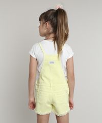 Jardineira-de-Sarja-Infantil-com-Bolsos-e-Barra-Desfiada-Amarela-Neon-9695710-Amarelo_Neon_4