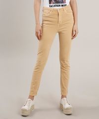 Calca-de-Sarja-Feminina-Skinny-Cintura-Alta-Amarela-9762679-Amarelo_1