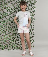 Blusa-Infantil-Elsa-Frozen-com-Glitter-Manga-Curta--Cinza-Mescla-Claro-9680982-Cinza_Mescla_Claro_2