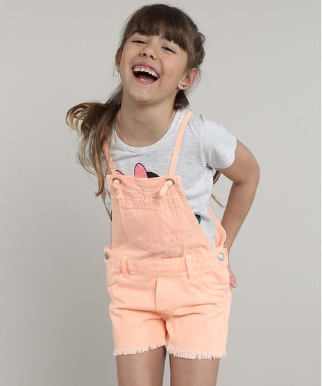 Jardineira-de-Sarja-Infantil-com-Bolsos-e-Barra-Desfiada-Laranja-Neon-9695712-Laranja_Neon_1