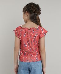 Blusa-Infantil-Feminina-Estampada-Floral-Canelada-com-Botoes-Manga-Curta-Vermelho-9675161-Vermelho_4
