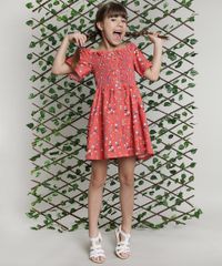 Vestido-Infantil-com-Linho-e-Botoes-Estampado-de-Natureza-Manga-Curta--Vermelho-9662527-Vermelho_2