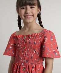 Vestido-Infantil-com-Linho-e-Botoes-Estampado-de-Natureza-Manga-Curta--Vermelho-9662527-Vermelho_5