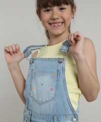 Jardineira-Short-Saia-Jeans-Infantil-com-Bordado-Neon-Azul-Claro-9638825-Azul_Claro_5