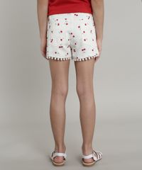 Short-de-Sarja-Infantil-Estampado-de-Cerejas-com-Pompom-Off-White-9654558-Off_White_4