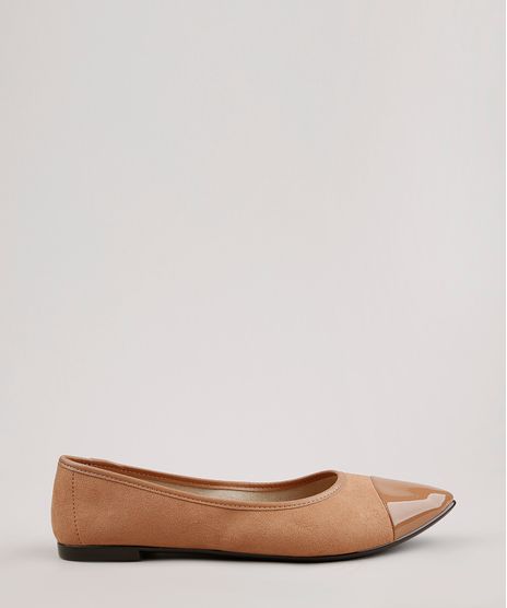 Sapatilha-Feminina-Moleca-Confortavel-Bico-Fino-em-Suede-com-Verniz-Caramelo-9699194-Caramelo_1