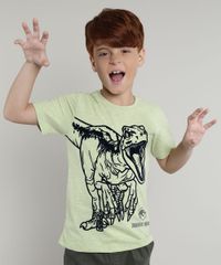 Camiseta-Infantil-Jurassic-World-Manga-Curta-Verde-9668628-Verde_1