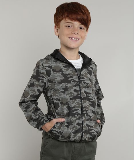 jaqueta camuflada masculina infantil