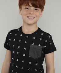 Camiseta-Infantil-PlayStation-com-Bolso-Manga-Curta-Preto-9660948-Preto_5