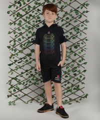 Camiseta-Infantil-PlayStation-com-Capuz-Manga-Curta-Preta-9660725-Preto_2