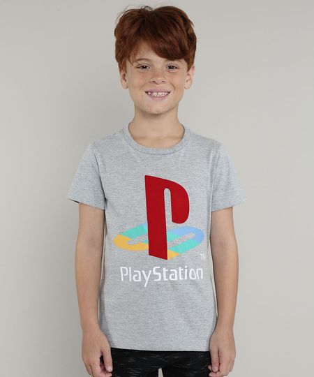 Camiseta-Infantil-PlayStation-Manga-Curta-Cinza-Mescla-9630901-Cinza_Mescla_1