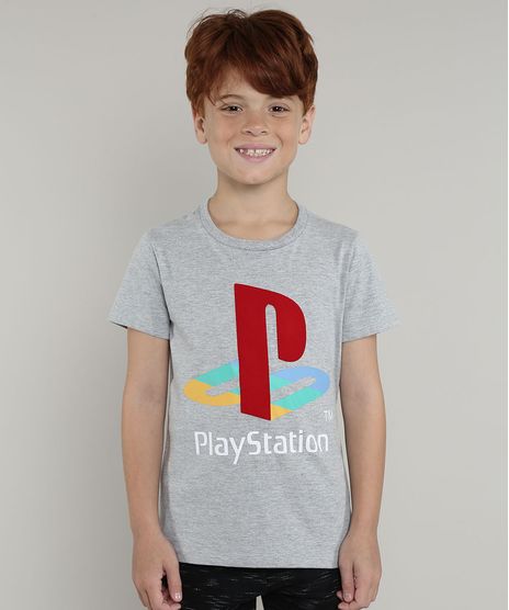 Camiseta-Infantil-PlayStation-Manga-Curta-Cinza-Mescla-9630901-Cinza_Mescla_1