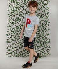 Camiseta-Infantil-PlayStation-Manga-Curta-Cinza-Mescla-9630901-Cinza_Mescla_2