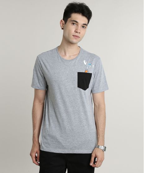 Camiseta-Masculina-Pernalonga-com-Bolso-Manga-Curta-Gola-Careca-Cinza-Mescla-9623020-Cinza_Mescla_1