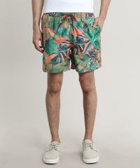 Short-Masculino-Estampado-de-Folhagem-com-Bolsos-Laranja-9513686-Laranja_1