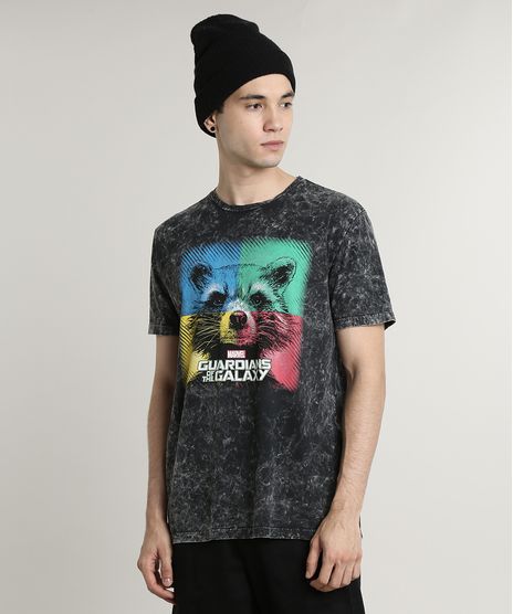 Camiseta-Masculina-Rocket-Guardioes-da-Galaxia-Marmorizada-Manga-Curta-Gola-Careca-Preta-9716574-Preto_1