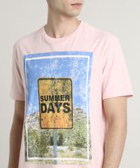 Camiseta-Masculina--Summer-Days--Manga-Curta-Gola-Careca-Rosa-9645373-Rosa_4