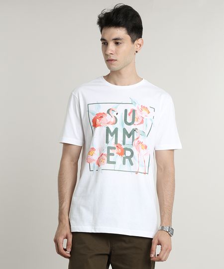 Camiseta-Masculina--Summer--Flamingos-Manga-Curta-Gola-Careca-Off-White-9631032-Off_White_1