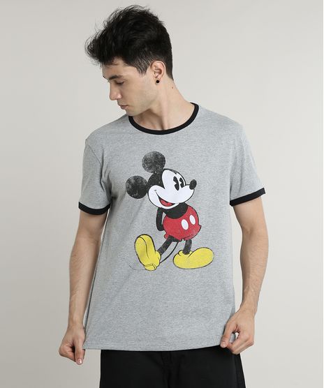 Camiseta-Masculina-Mickey-Mouse-Manga-Curta-Gola-Careca-Cinza-Mescla-9716576-Cinza_Mescla_1