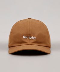 Bone-Masculino-Aba-Curva-com-Bordado--Not-Today--Marrom-9659898-Marrom_1