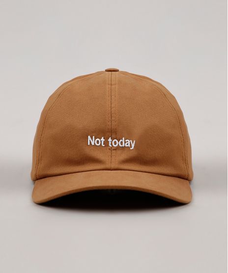 Bone-Masculino-Aba-Curva-com-Bordado--Not-Today--Marrom-9659898-Marrom_1