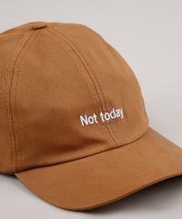 Bone-Masculino-Aba-Curva-com-Bordado--Not-Today--Marrom-9659898-Marrom_2