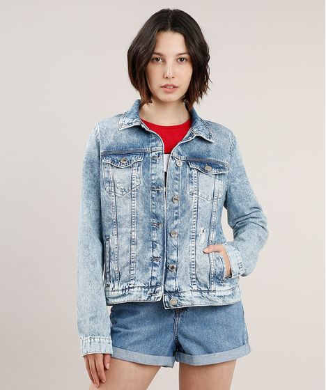 jaqueta jeans feminina regata