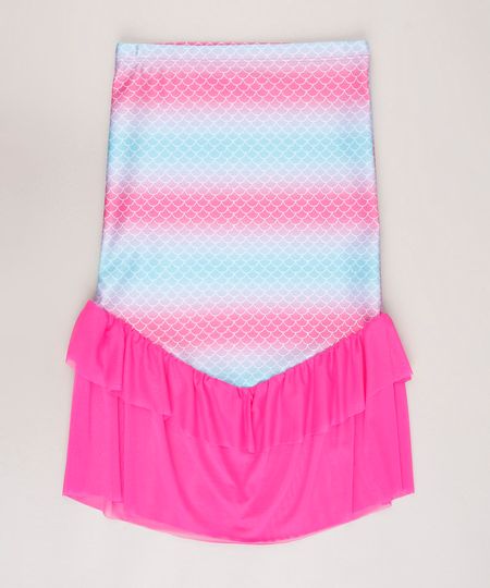 Saia-de-Praia-Infantil-Sereia-Estampada-de-Escamas-com-Protecao-UV50--Rosa-9668234-Rosa_1
