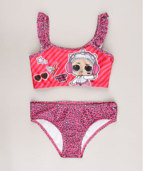 Biquini-Infantil-LOL-Surprise-Estampado-Animal-Print-com-Babado-Protecao-UV50---Rosa-9668230-Rosa_1