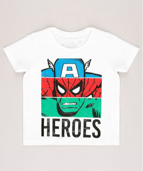 Camiseta-Infantil-Os-Vingadores--Heroes--Manga-Curta-Off-White-9722346-Off_White_1