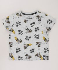 Camiseta-Infantil-Mickey-Estampada-Tropical-com-Bolso-Manga-Curta-Cinza-Mescla-9674530-Cinza_Mescla_1