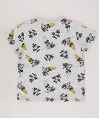 Camiseta-Infantil-Mickey-Estampada-Tropical-com-Bolso-Manga-Curta-Cinza-Mescla-9674530-Cinza_Mescla_2