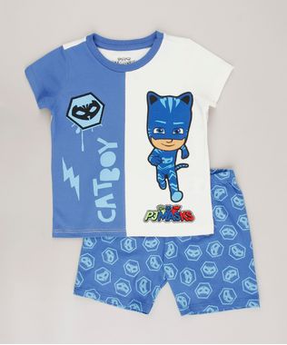 Pijama-Infantil-Pj-Mask-Gato-com-Recorte-Manga-Curta-Off-White-9633463-Off_White_1