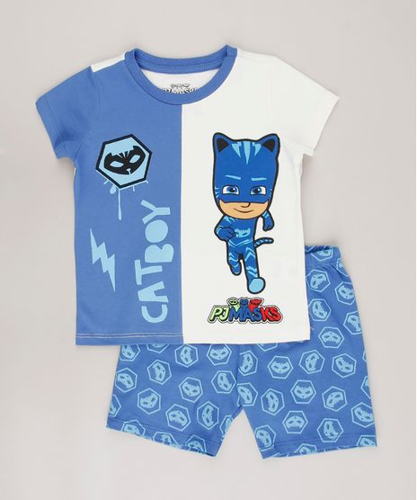 Pijama-Infantil-Pj-Mask-Gato-com-Recorte-Manga-Curta-Off-White-9633463-Off_White_1