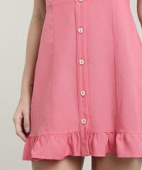 Vestido-Feminino-Curto-com-Linho-e-Botoes-Alca-Media-Rosa-Escuro-9670979-Rosa_Escuro_4