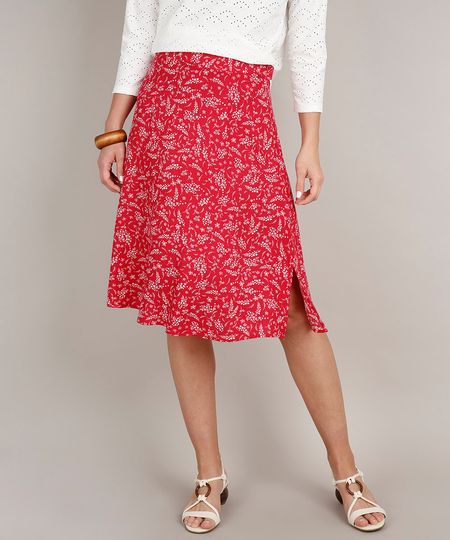 Saia-Feminina-Midi-Estampada-Floral-Rosa-Escuro-9706404-Rosa_Escuro_1