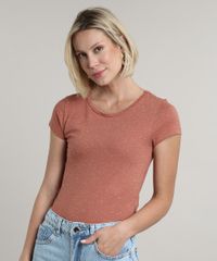 Blusa-Feminina-Basica-Botone-Manga-Curta-Decote-Redondo-Laranja-Escuro-9278286-Laranja_Escuro_1