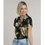 Camisa-Feminina-Estampada-Floral-Tropical-com-Bolso-Manga-Curta-Preta-9706658-Preto_1