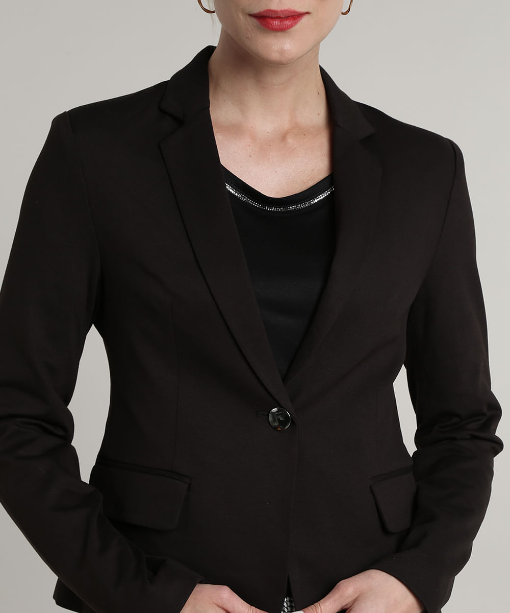 blazer preto feminino c&a