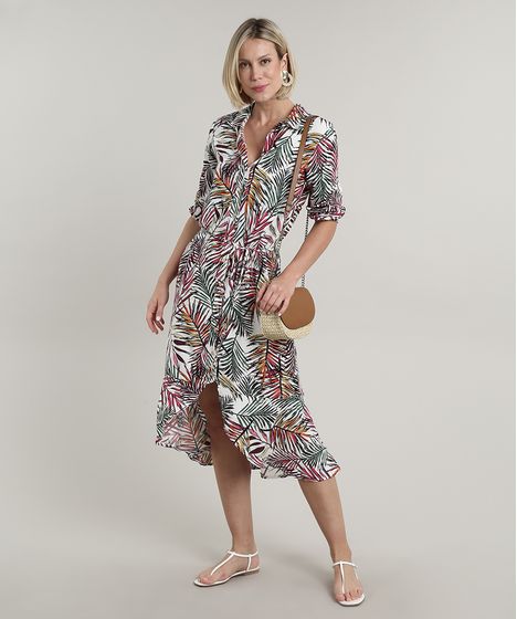vestido chemise midi