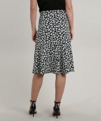 Saia-Feminina-Midi-Estampada-Floral-com-Botoes-Preto-9692351-Preto_2