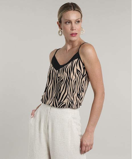 Regata-Feminina-Estampada-Animal-Print-Zebra-Decote-V-Bege-9697624-Bege_1