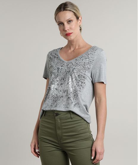 Blusa-Feminina-Ampla-com-Estampa-Animal-Print-Cobra-Manga-Curta-Decote-V-Cinza-Mescla-9701208-Cinza_Mescla_1