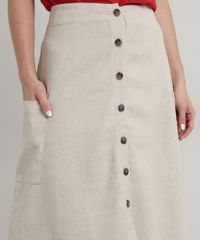 Saia-Feminina-Midi-em-Linho-com-Bolsos-Bege-Claro-9643847-Bege_Claro_4