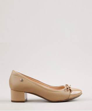 Scarpin-Feminino-Via-Uno-All-Day-Bico-Redondo-Salto-Baixo-Grosso-com-Laco-Bege-9675412-Bege_1