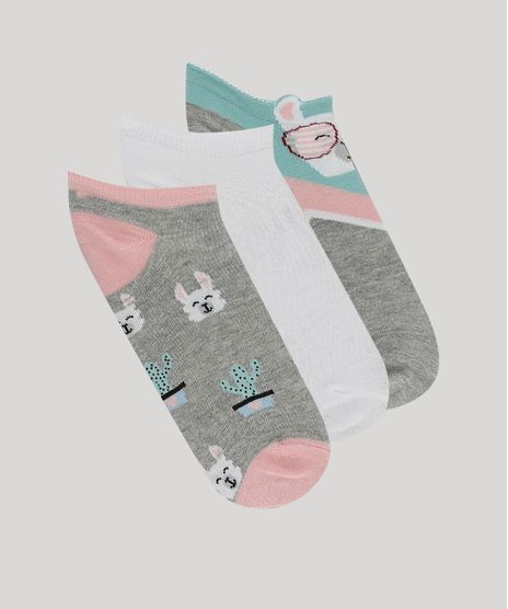 Kit-de-3-Meias-Femininas-Cano-Baixo-Lhamas-Multicor-9743301-Multicor_1