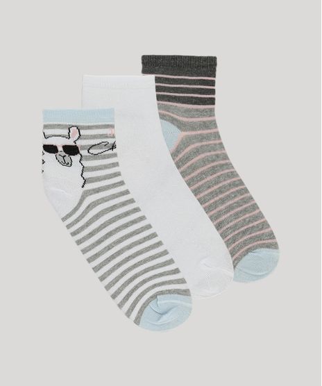 Kit-de-3-Meias-Femininas-Cano-Medio-Lhama-Multicor-9743302-Multicor_1